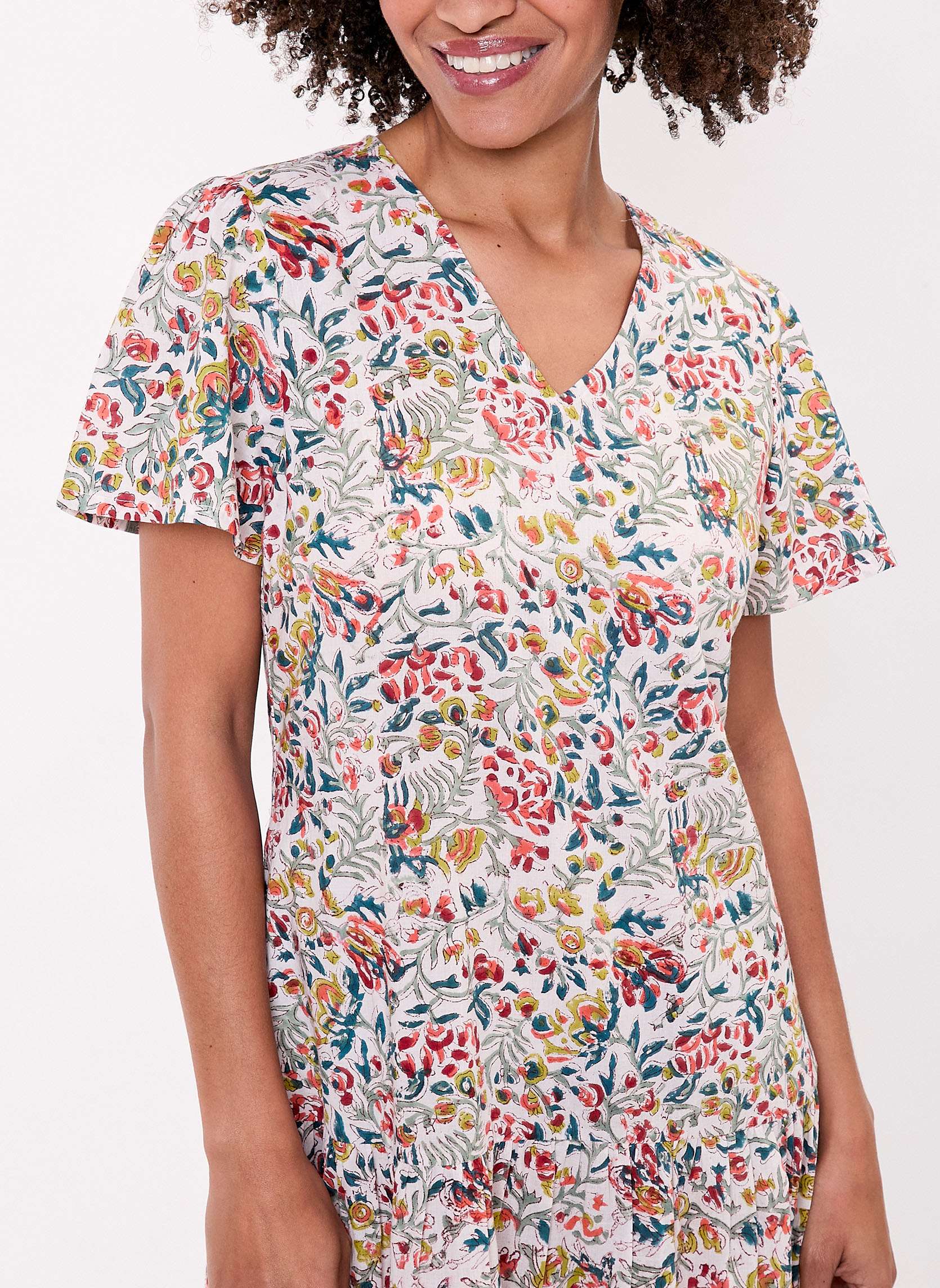 Robes Robe longue imprimée coton à volants REGUA femme multicolore La Fiancée Robes Robe longue imprimée coton à volants REGUA femme multicolore Multicouleur