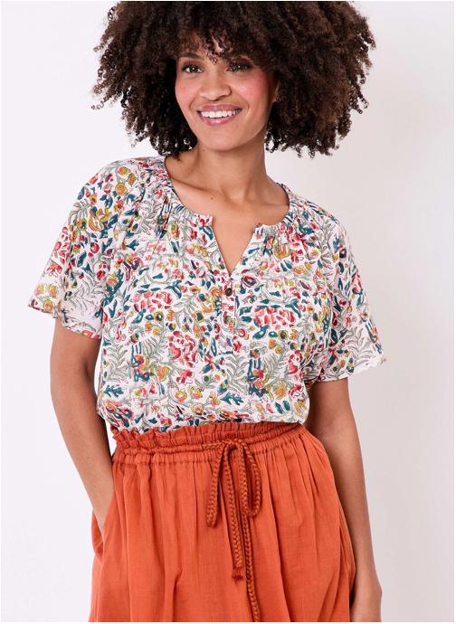 La Fiancée Tops Top imprimé coton col tunisien KLERVIA femme multicolore