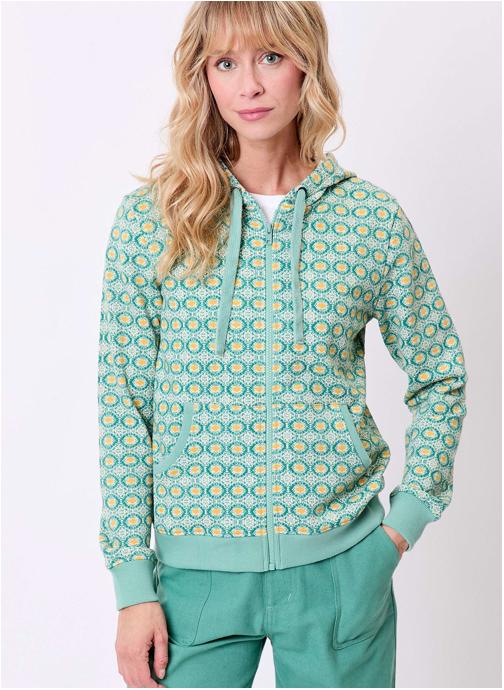 La Fiancée Sweats à capuche Sweat imprimé à capuche coton bio WOODINE femme vert