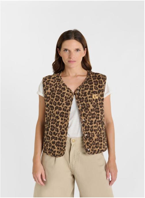 Le temps des cerises Vestes Veste sans manches GUDRO Multicolor femme marron