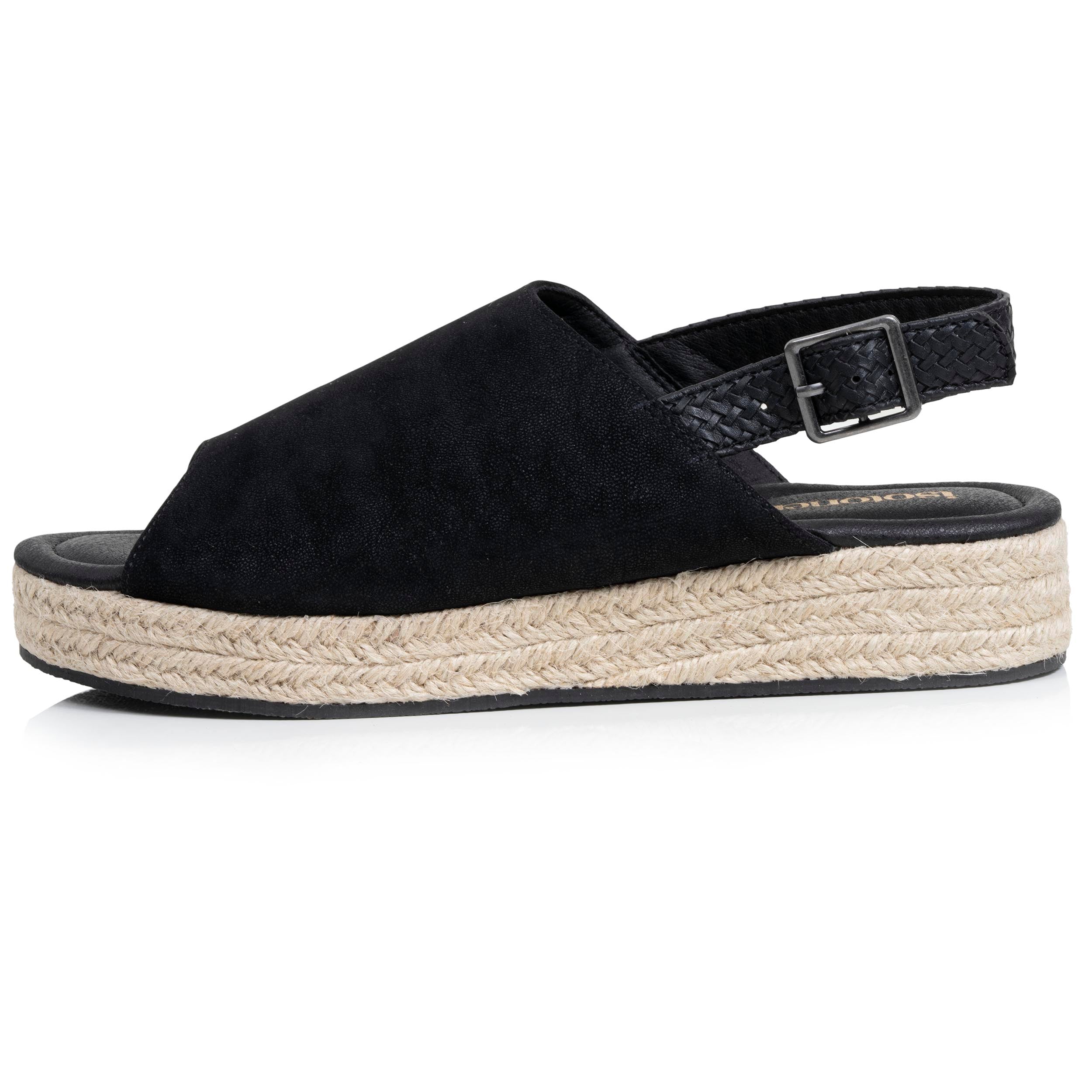 Sandales Sandales Femme semelle plateforme corde Noir femme noir Isotoner Sandales Sandales Femme semelle plateforme corde Noir femme noir Noir verni