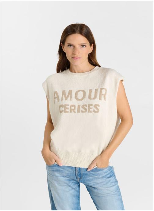 Le temps des cerises Pulls Pull STARKY White femme blanc