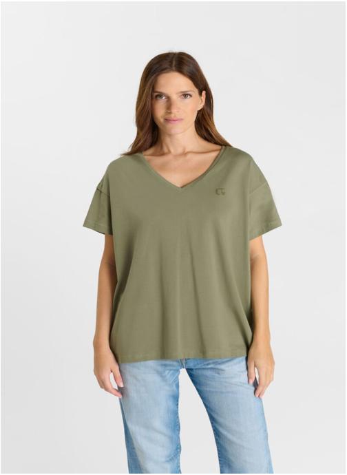 Le temps des cerises Tee-shirts Tee-Shirt MILOU Khaki femme vert