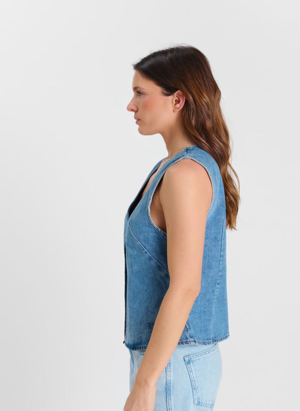 Vestes Gilet sans manches MELORA Blue femme bleu Le temps des cerises Vestes Gilet sans manches MELORA Blue femme bleu Bleu