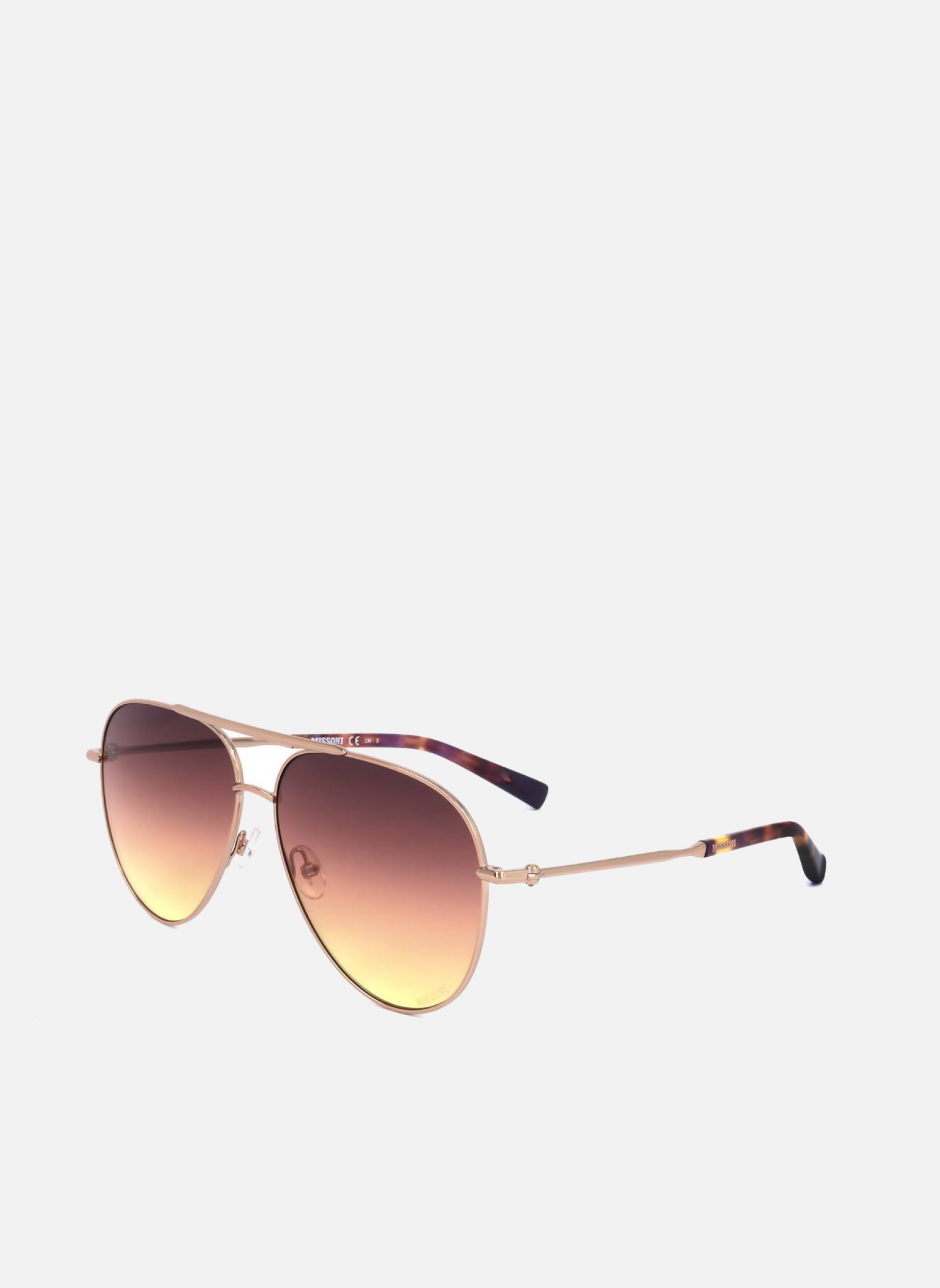 Lunettes de soleil femme or et bronze Missoni Lunettes de soleil femme or et bronze Or