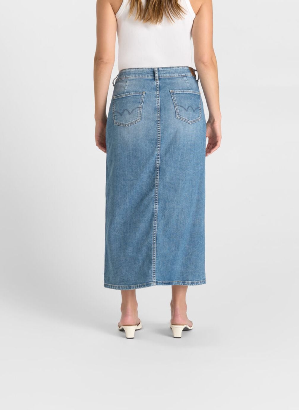 Jupes mi-longues Jupe droite en jeans ERYKHA Blue femme bleu Le temps des cerises Jupes mi-longues Jupe droite en jeans ERYKHA Blue femme bleu Bleu