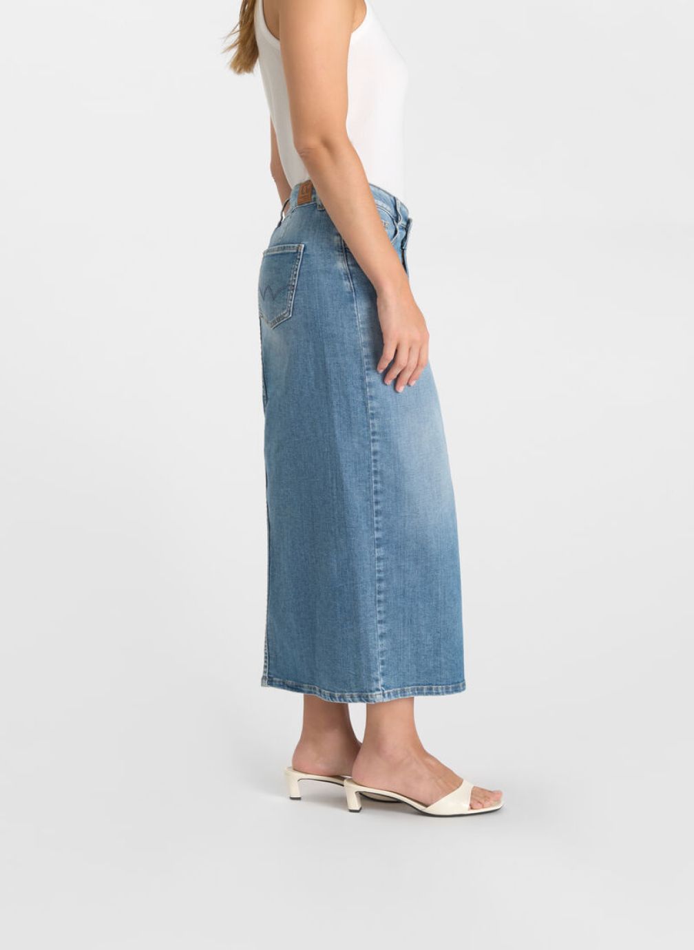 Jupes mi-longues Jupe droite en jeans ERYKHA Blue femme bleu Le temps des cerises Jupes mi-longues Jupe droite en jeans ERYKHA Blue femme bleu Bleu