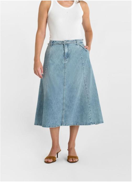 Le temps des cerises Jupes mi-longues Jupe evasée Blue femme bleu