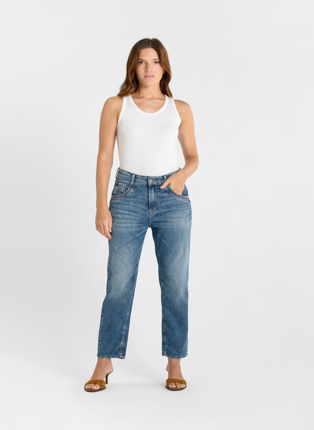 Jeans droit Jeans loose Blue femme bleu Le temps des cerises Jeans droit Jeans loose Blue femme bleu Bleu