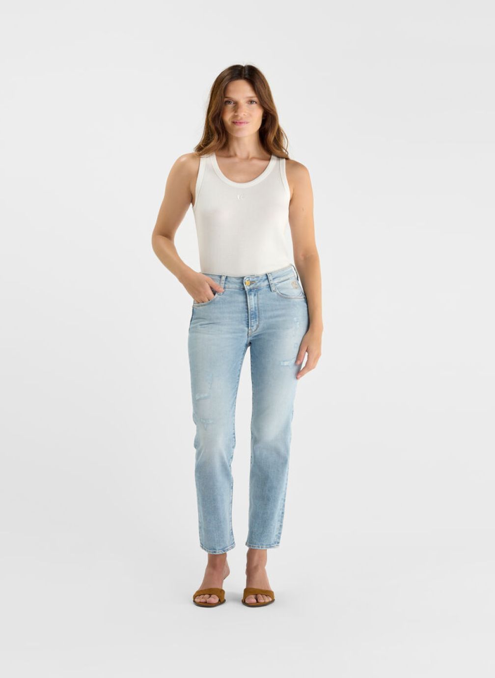 Jeans droit Jeans push-up droite taille haute PULP Blue femme bleu Le temps des cerises Jeans droit Jeans push-up droite taille haute PULP Blue femme bleu Bleu