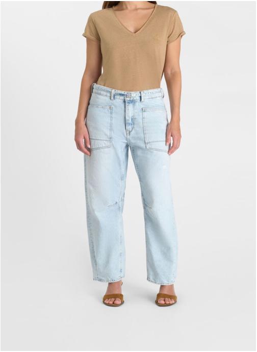 Le temps des cerises Jeans droit Jeans loose Blue femme bleu