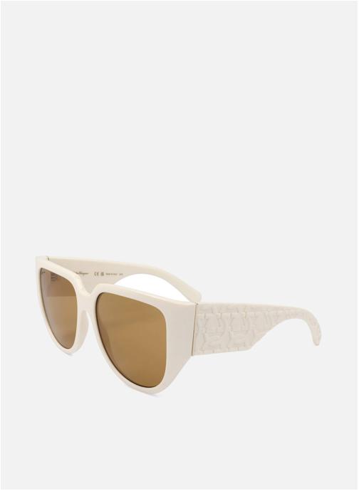 Salvatore Ferragamo Lunettes de soleil femme beige