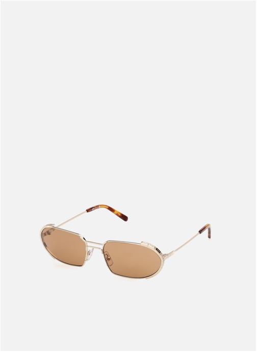 GCDS Lunettes de soleil homme or et bronze