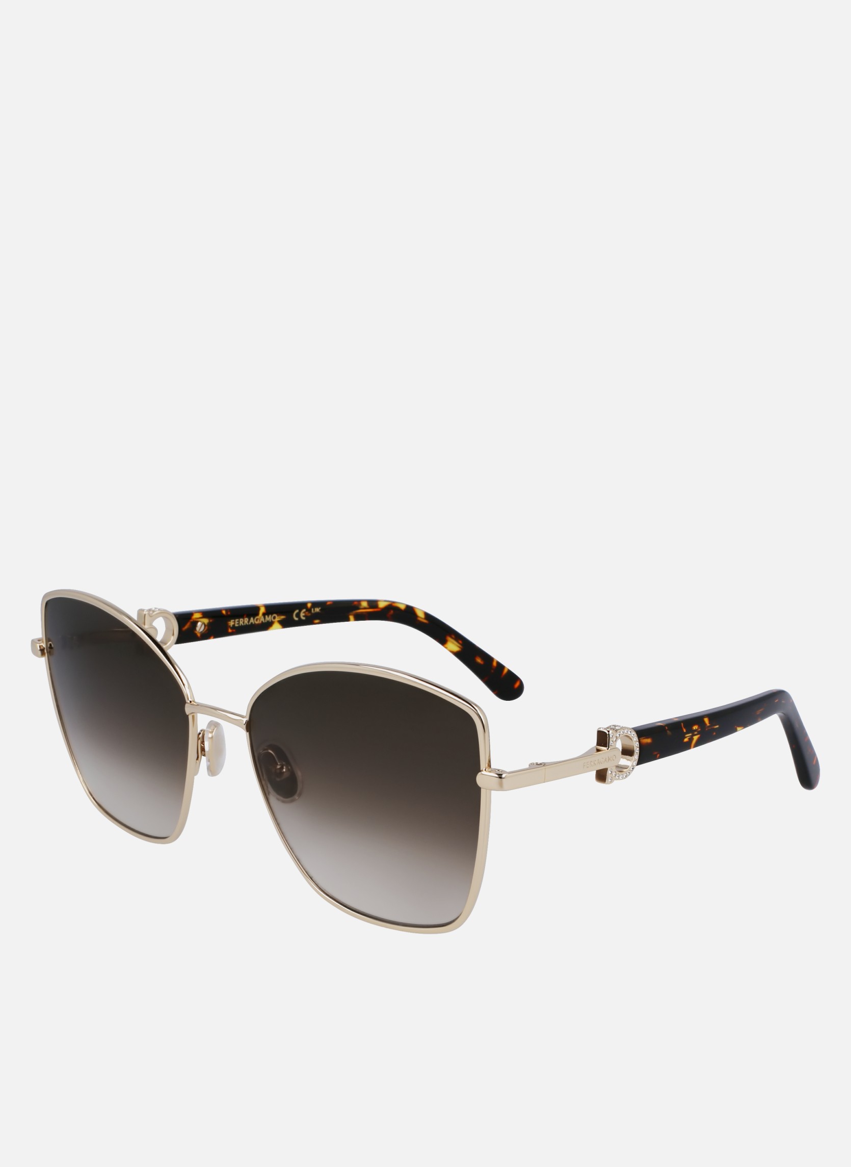 Lunettes de soleil femme or et bronze Salvatore Ferragamo Lunettes de soleil femme or et bronze Or