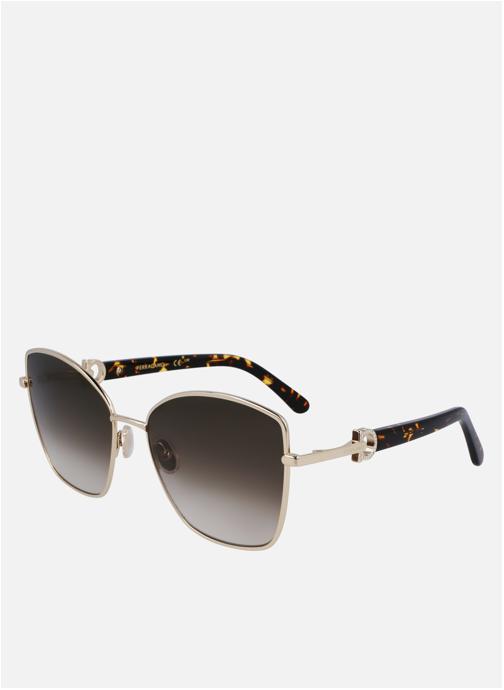 Salvatore Ferragamo Lunettes de soleil femme or et bronze
