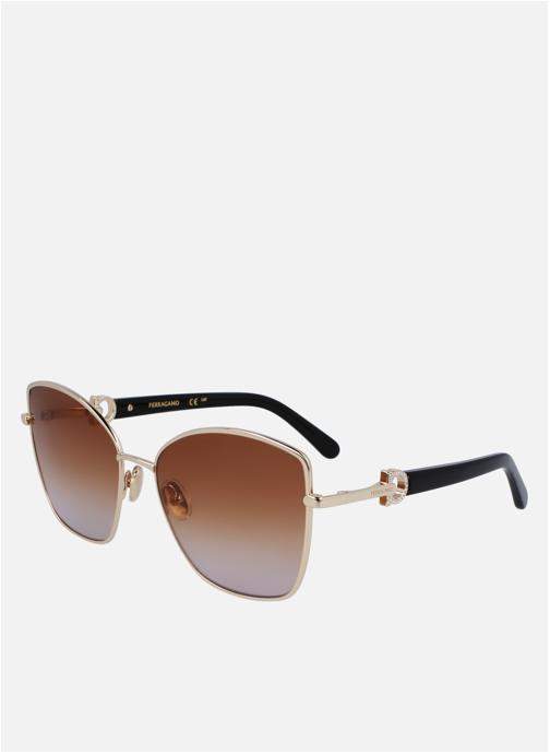 Salvatore Ferragamo Lunettes de soleil femme or et bronze