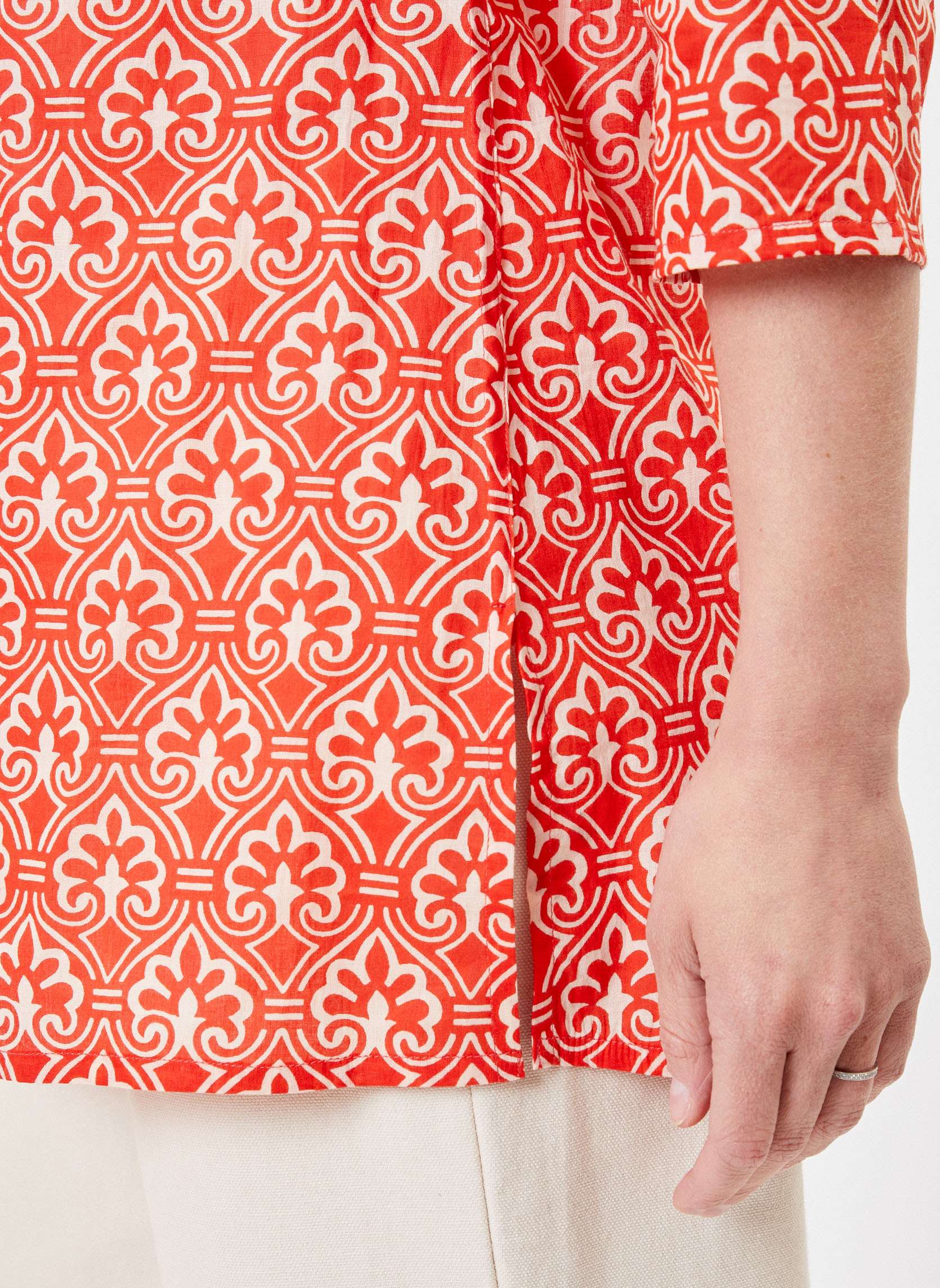Blouses Tunique voile coton bio LAURIE femme rouge La Fiancée Blouses Tunique voile coton bio LAURIE femme rouge Rouge clair