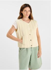 Vestes Veste sans manches GUDRA White femme blanc Le temps des cerises Vestes Veste sans manches GUDRA White femme blanc Blanc