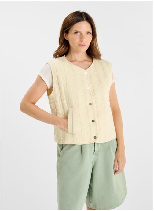 Le temps des cerises Vestes Veste sans manches GUDRA White femme blanc