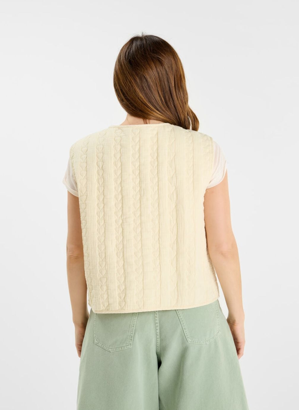 Vestes Veste sans manches GUDRA White femme blanc Le temps des cerises Vestes Veste sans manches GUDRA White femme blanc Blanc