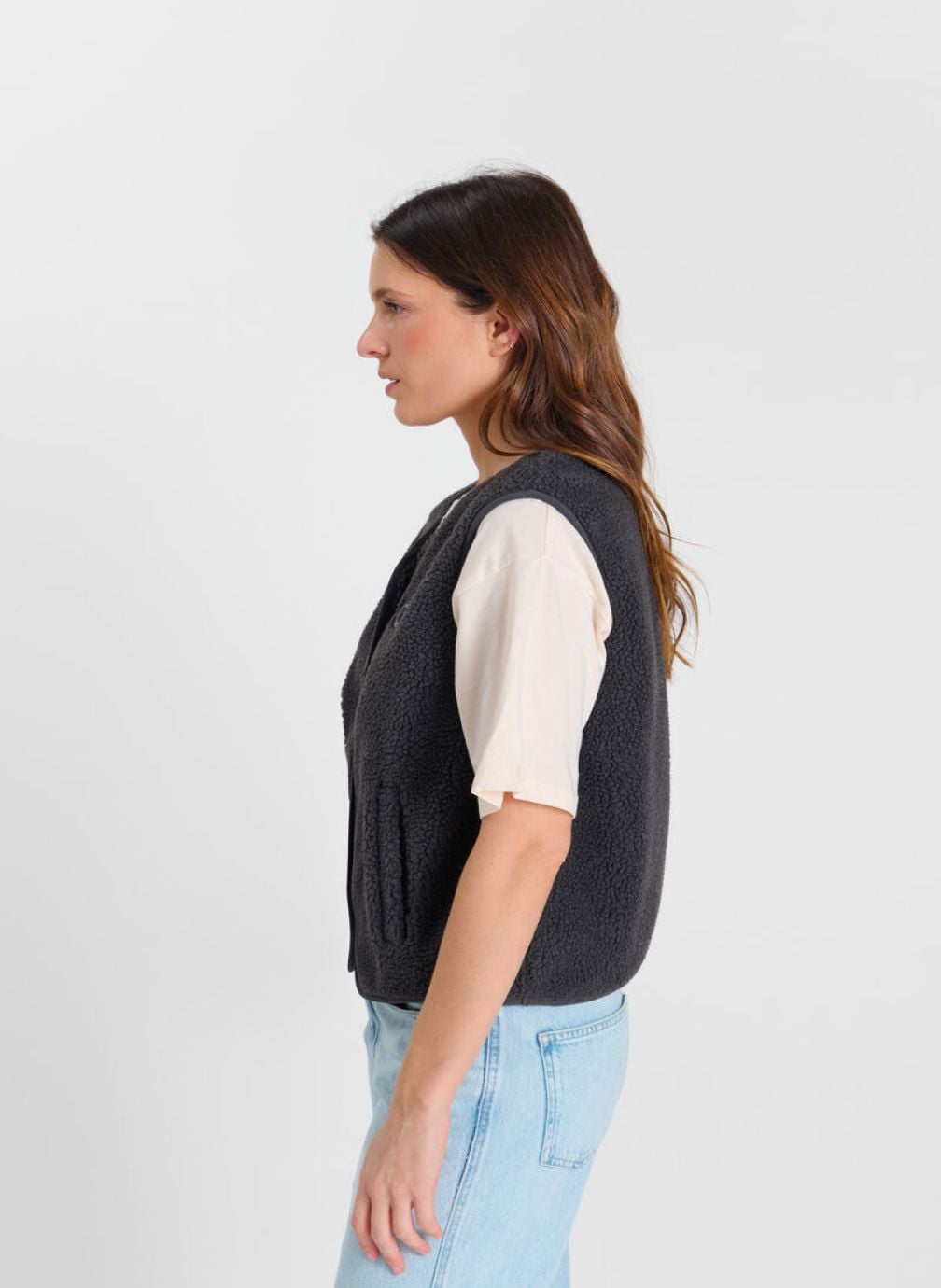Vestes Veste sans manches GUDRU Grey femme gris Le temps des cerises Vestes Veste sans manches GUDRU Grey femme gris Gris