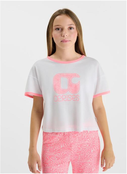 Le temps des cerises Tee-shirts Tee-Shirt FATAGI White fille blanc
