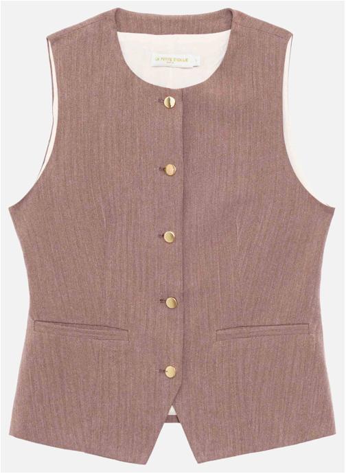 La Petite Etoile Gilets Top - VRENZ - 93-double Wash femme marron