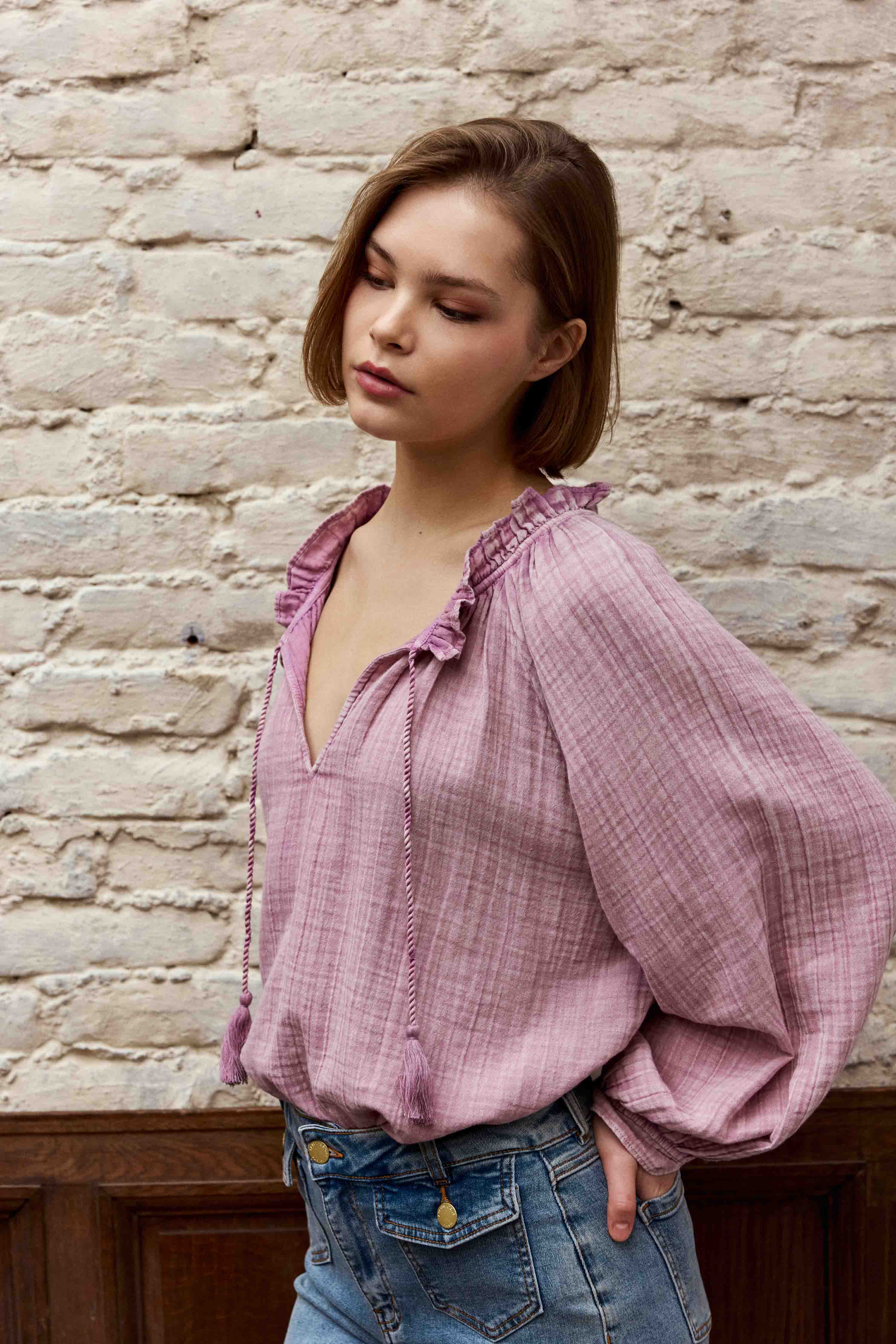Blouses Blouse - BRISKA - 50-rouge femme rose La Petite Etoile Blouses Blouse - BRISKA - 50-rouge femme rose Rose