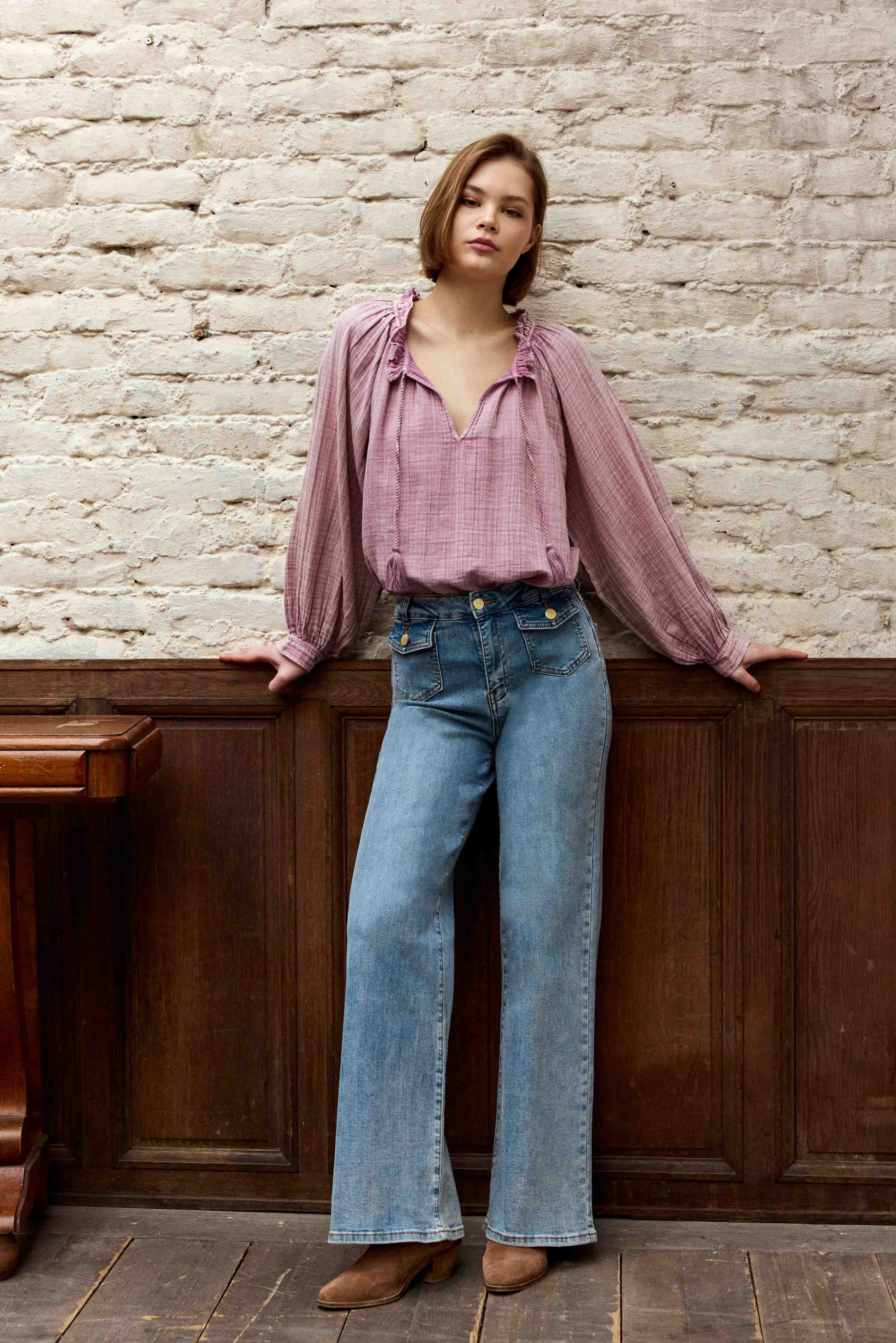 Blouses Blouse - BRISKA - 50-rouge femme rose La Petite Etoile Blouses Blouse - BRISKA - 50-rouge femme rose Rose