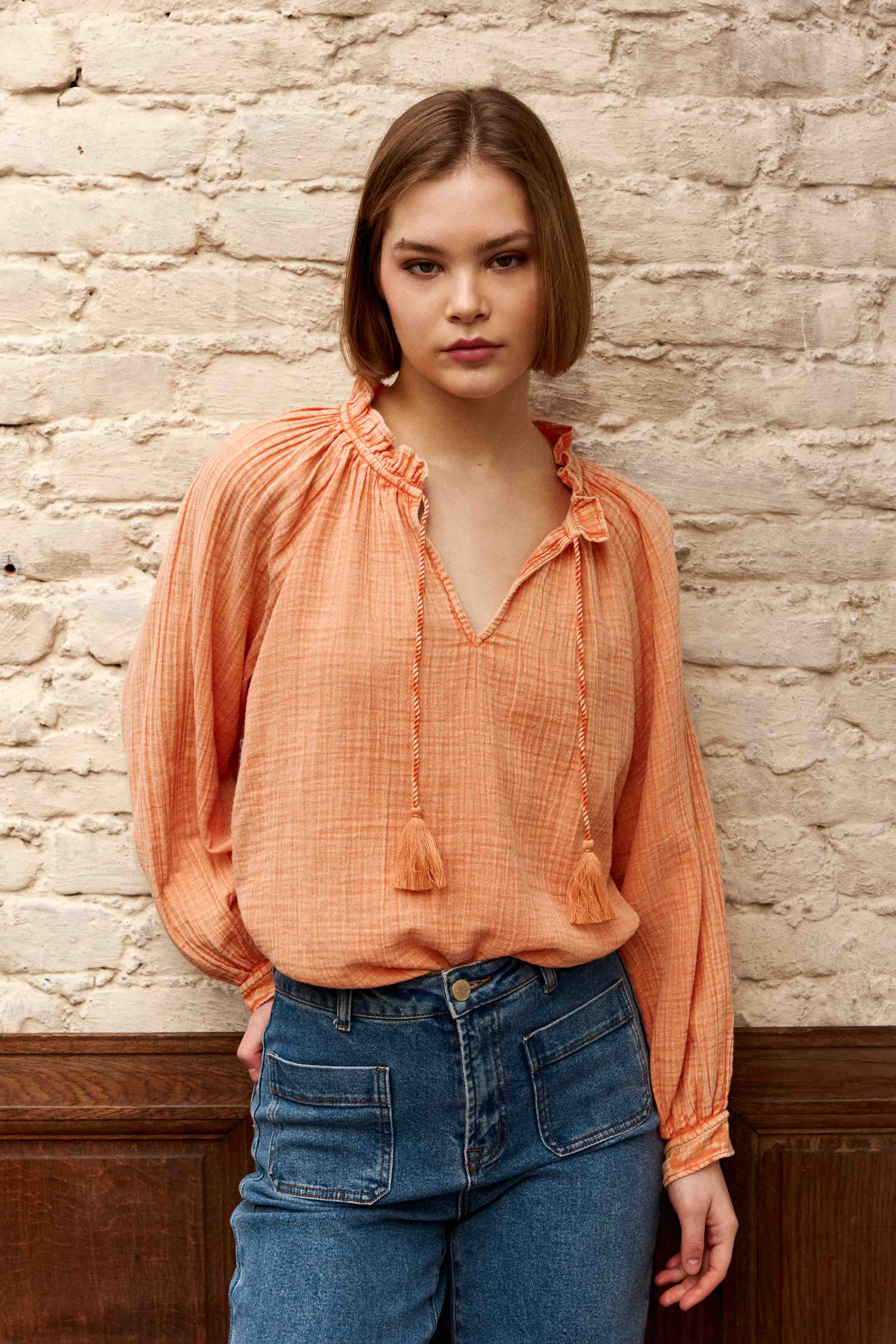 Blouses Blouse - BRISKA - 50-rouge femme orange La Petite Etoile Blouses Blouse - BRISKA - 50-rouge femme orange Orange
