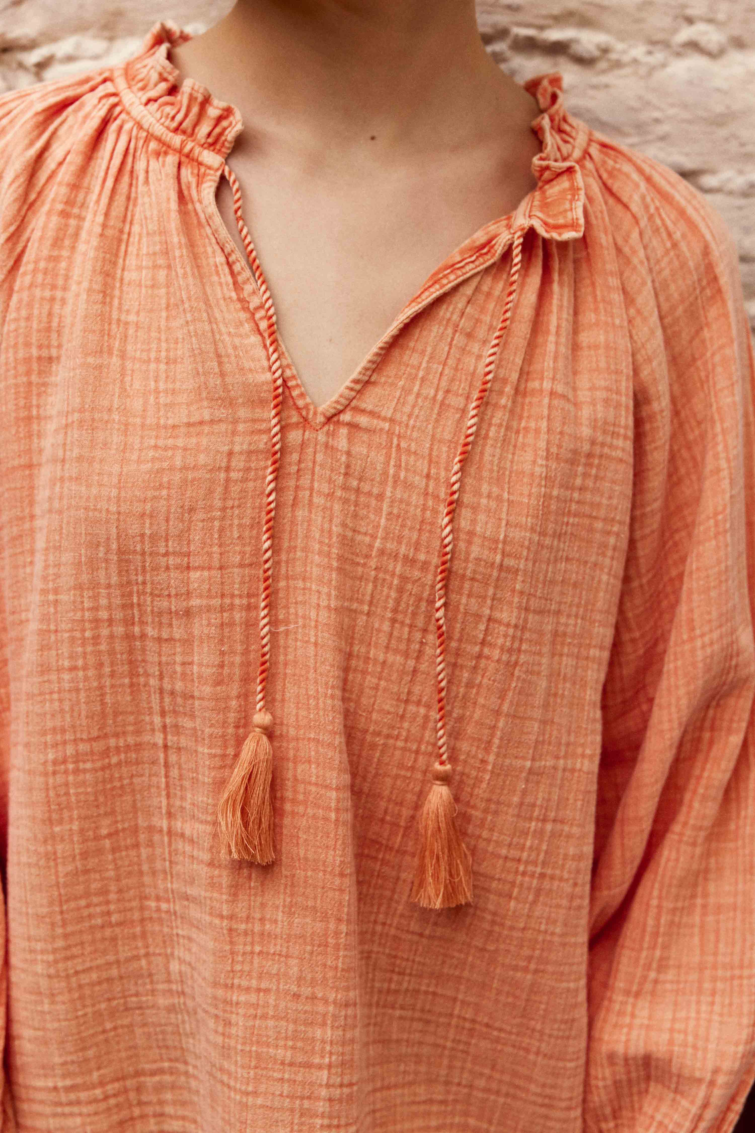 Blouses Blouse - BRISKA - 50-rouge femme orange La Petite Etoile Blouses Blouse - BRISKA - 50-rouge femme orange Orange
