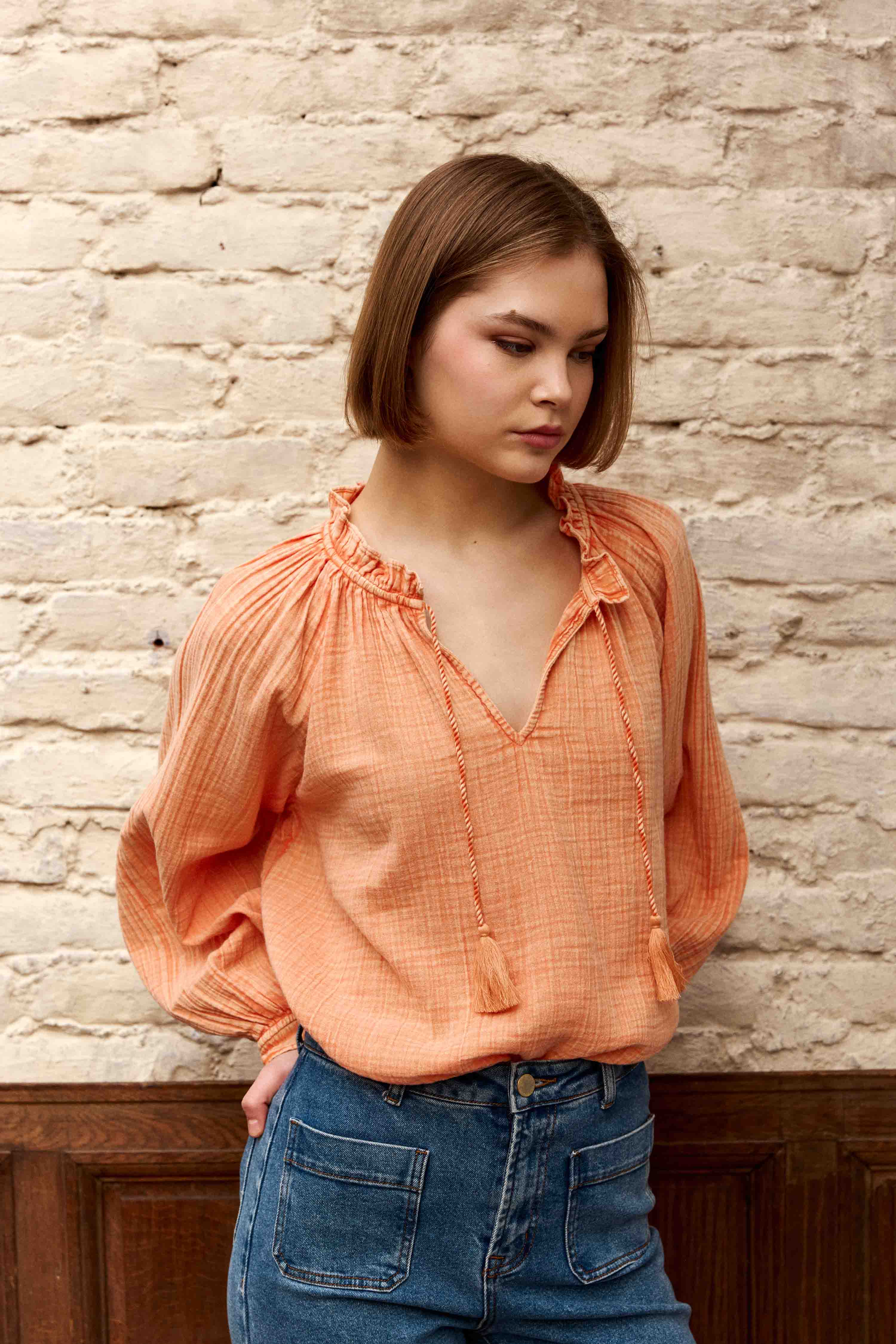 Blouses Blouse - BRISKA - 50-rouge femme orange La Petite Etoile Blouses Blouse - BRISKA - 50-rouge femme orange Orange