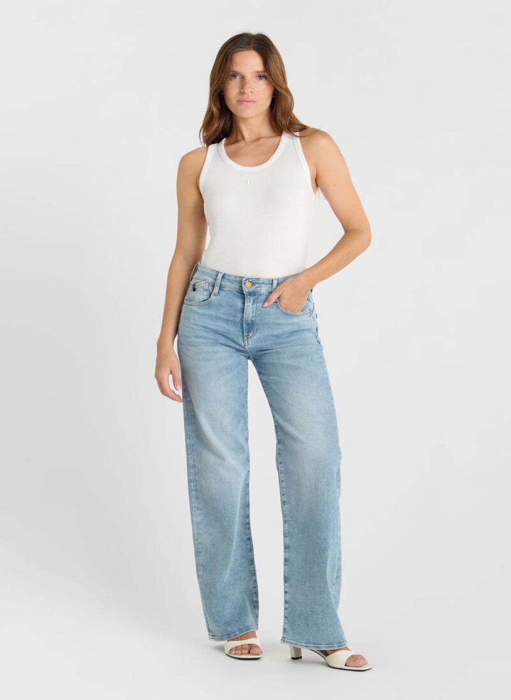 Jeans droit Jeans loose Blue femme bleu Le temps des cerises Jeans droit Jeans loose Blue femme bleu Bleu