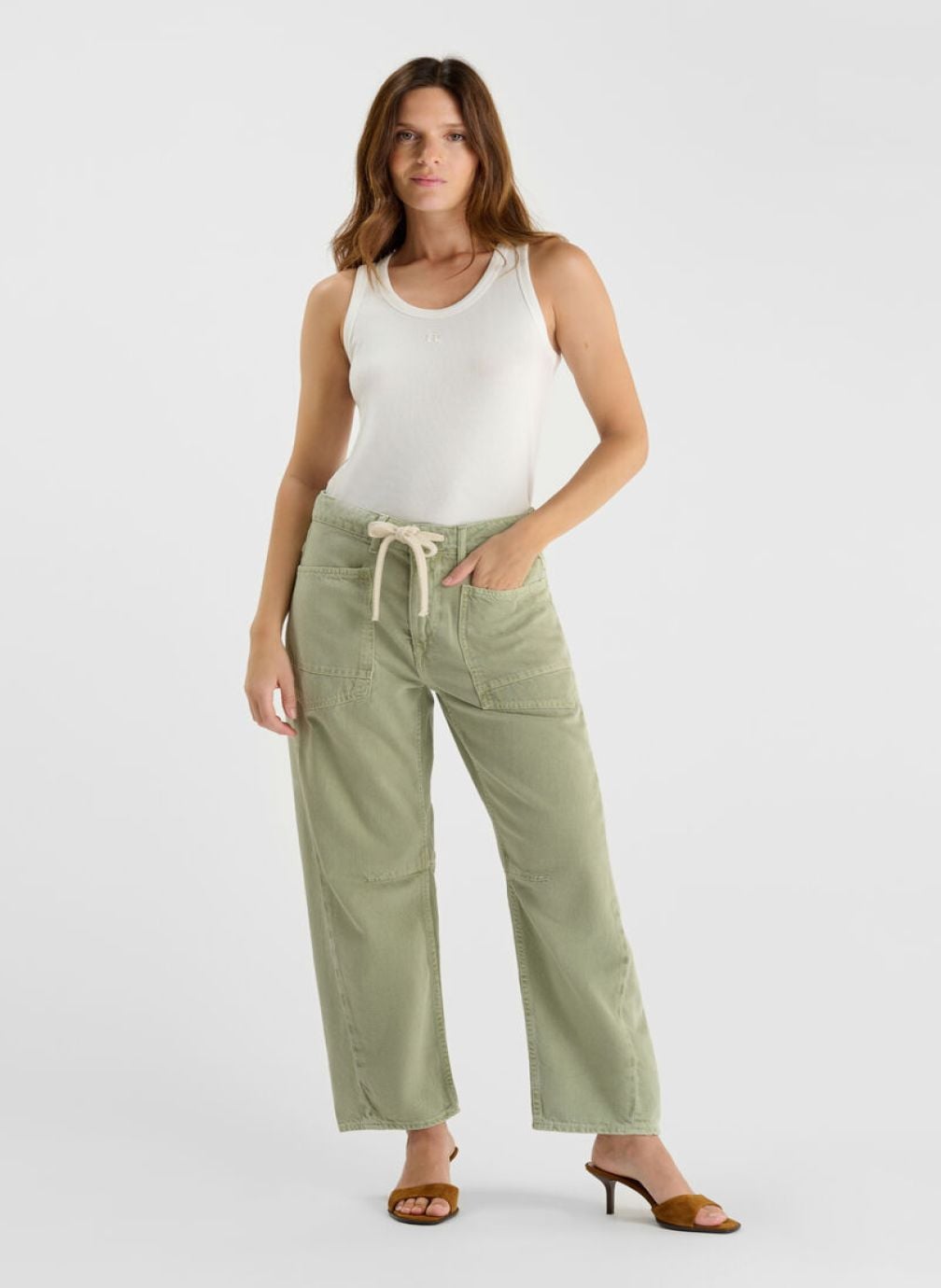 Jeans droit Jeans loose Green femme vert Le temps des cerises Jeans droit Jeans loose Green femme vert Vert