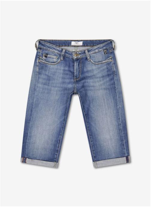 Le temps des cerises Shorts Corsaire pantacourt en jeans PAULINA Blue femme bleu