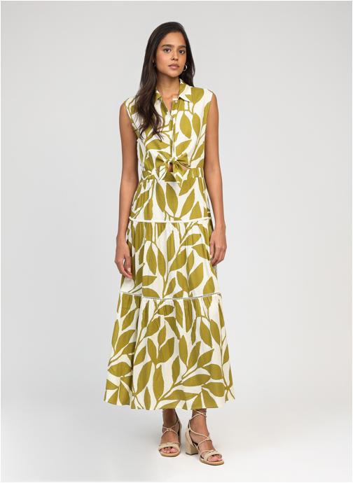 An'ge Robes ROBE LONGUE OPAVIA liam olive femme vert