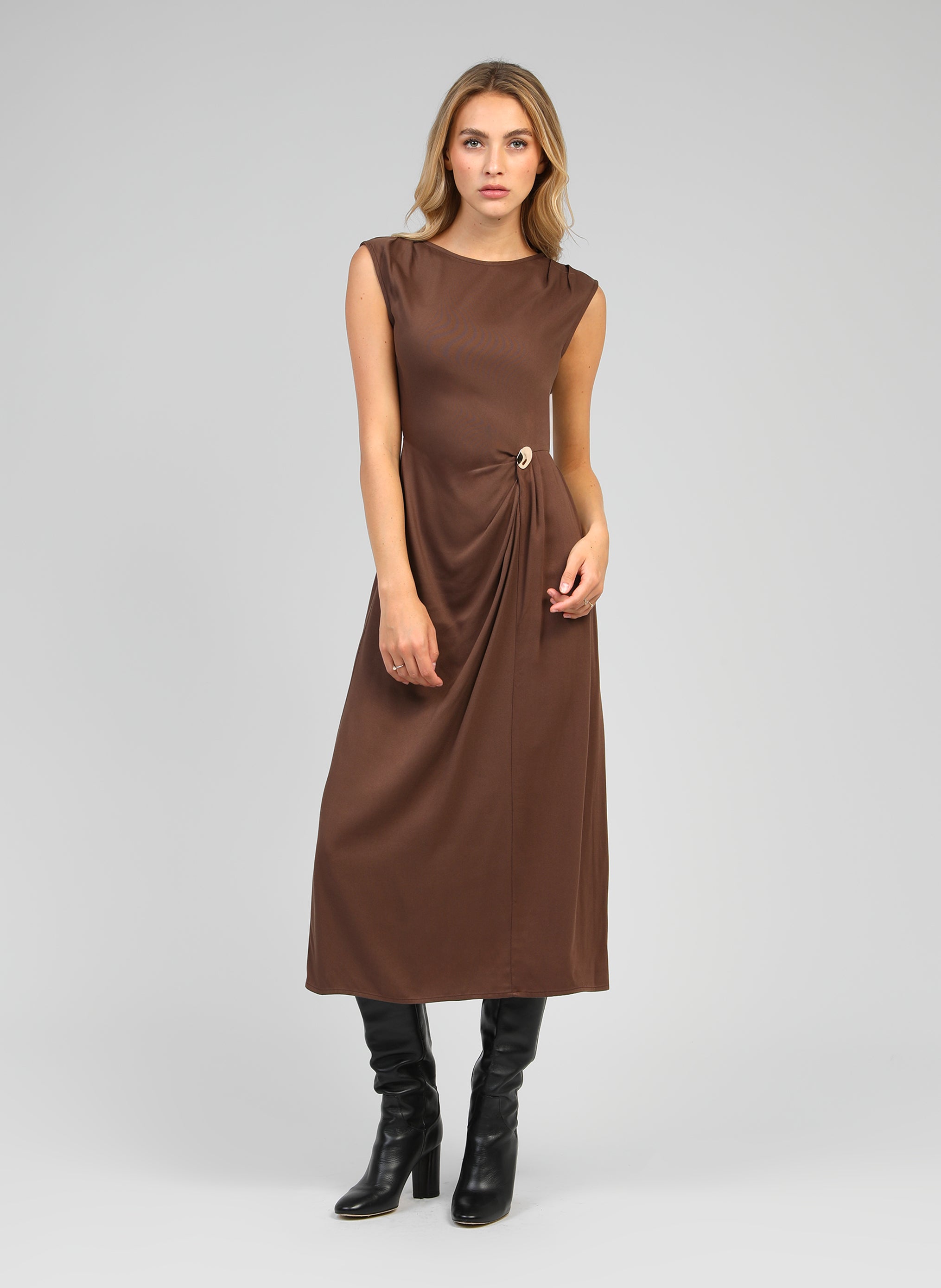Robes ROBE LONGUE MALEONY marron femme marron An'ge Robes ROBE LONGUE MALEONY marron femme marron Marron
