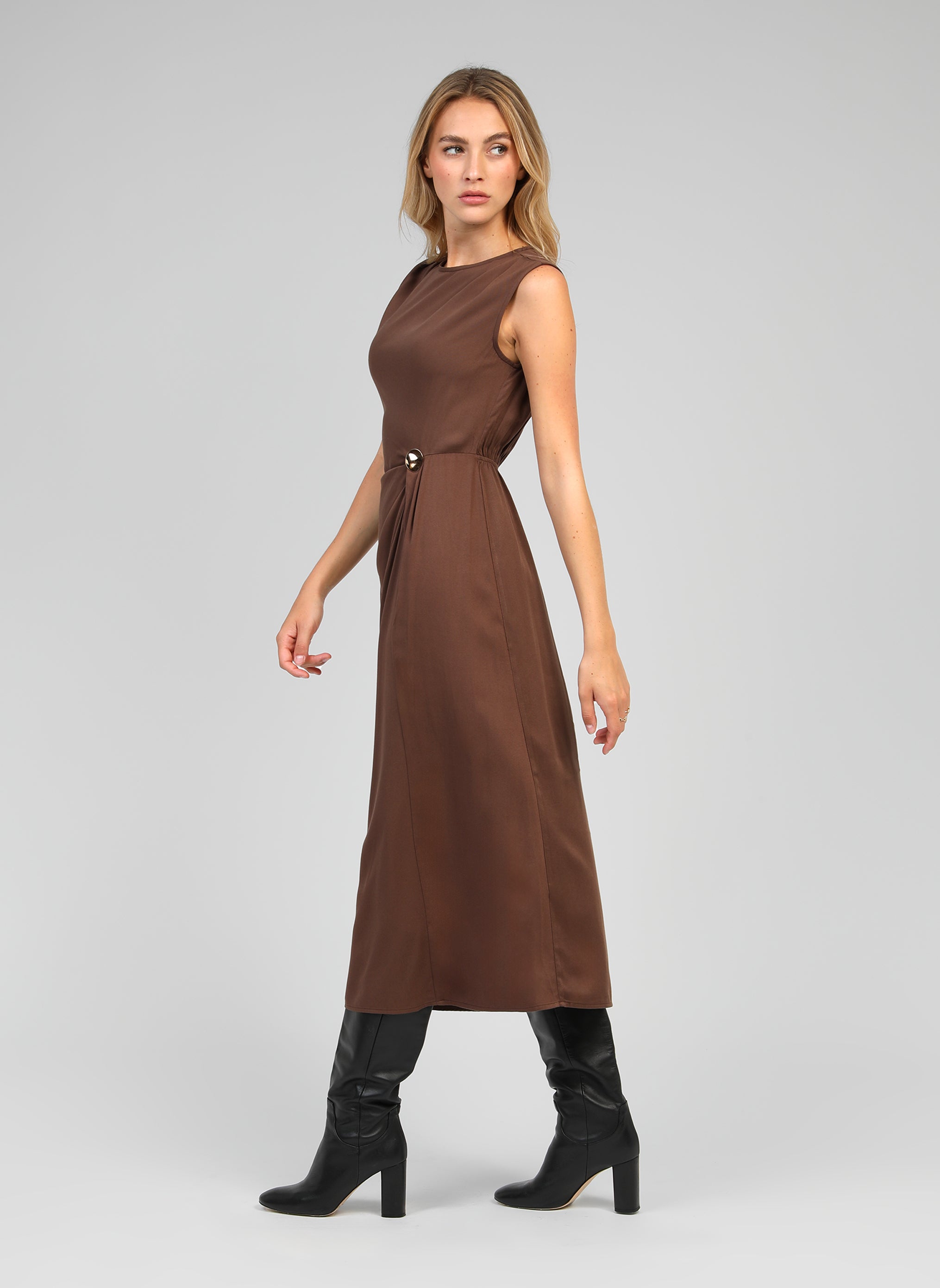 Robes ROBE LONGUE MALEONY marron femme marron An'ge Robes ROBE LONGUE MALEONY marron femme marron Marron