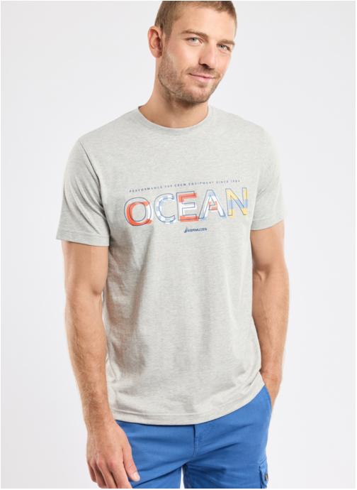 Bermudes Tee-shirts T-shirt Vulcan blanc homme gris