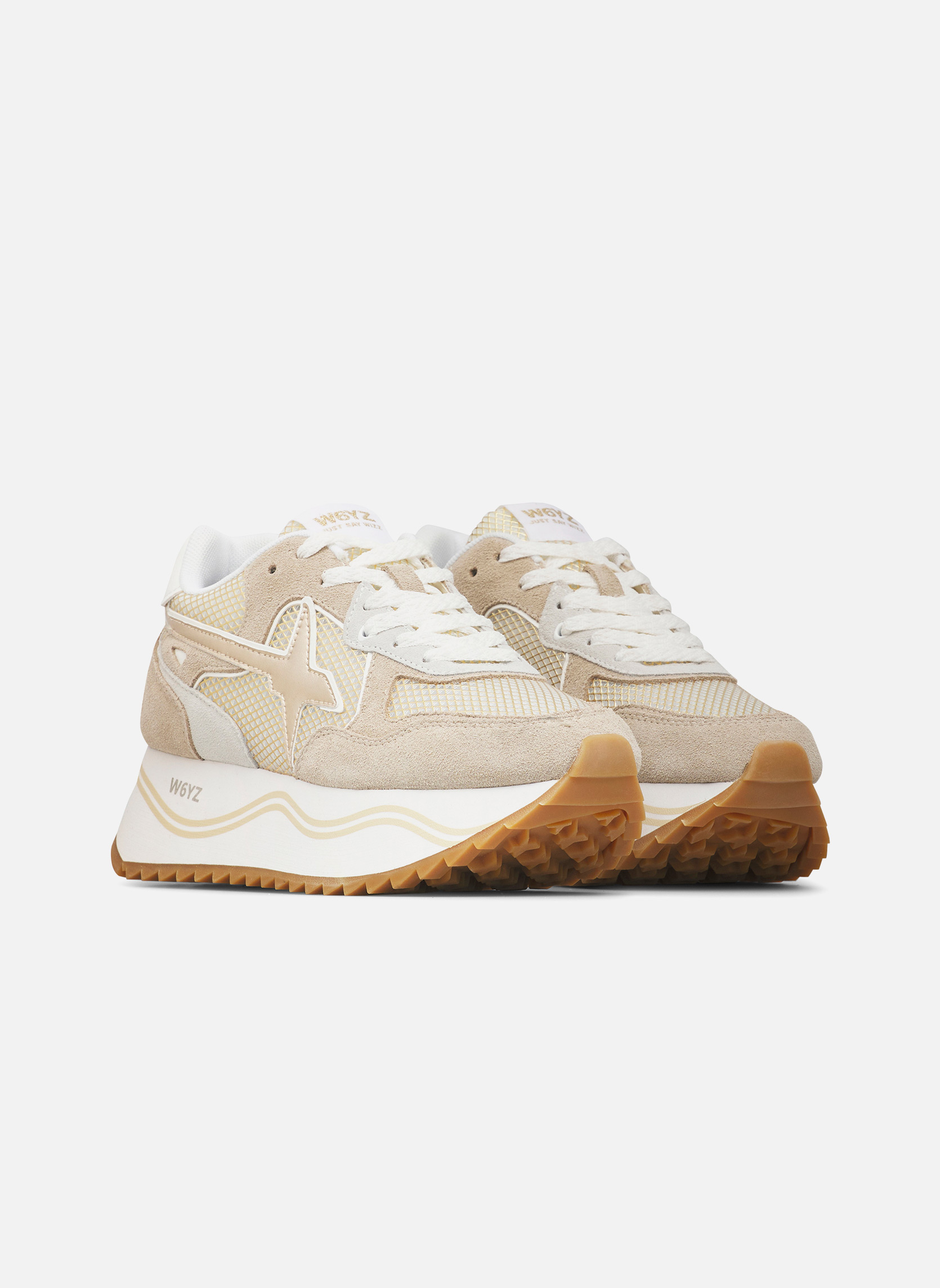 Baskets basses Sneakers DEVA W. Blanc-Argenté- femme rose W6YZ Baskets basses Sneakers DEVA W. Blanc-Argenté- femme rose Rose clair