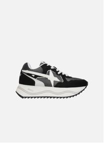 Baskets basses Sneakers DEVA W. Blanc-Argenté- femme rose