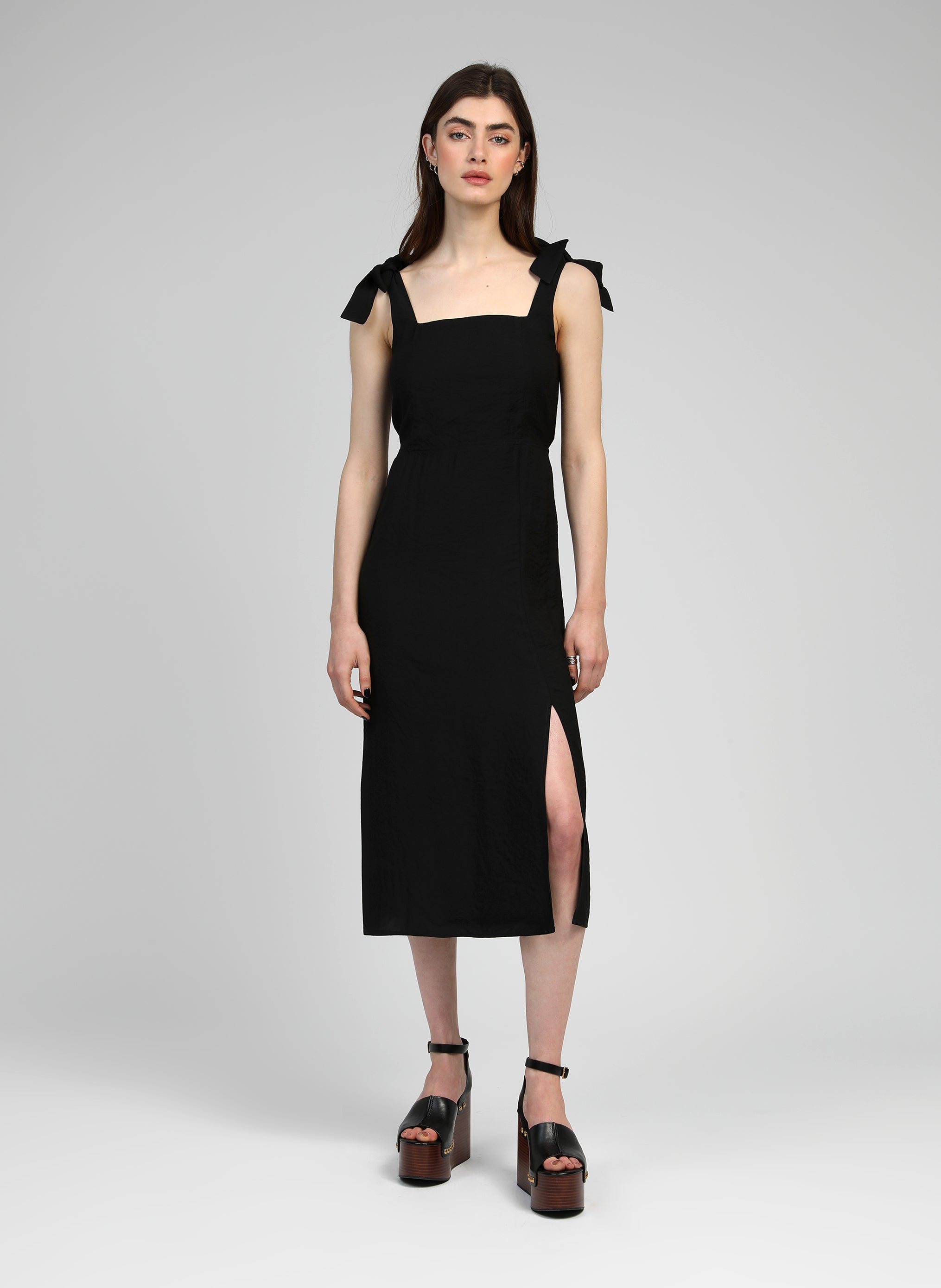 Robes ROBE MIDI MANTIA noir femme noir An'ge Robes ROBE MIDI MANTIA noir femme noir Noir