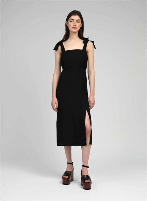 An'ge Robes ROBE MIDI MANTIA noir femme noir