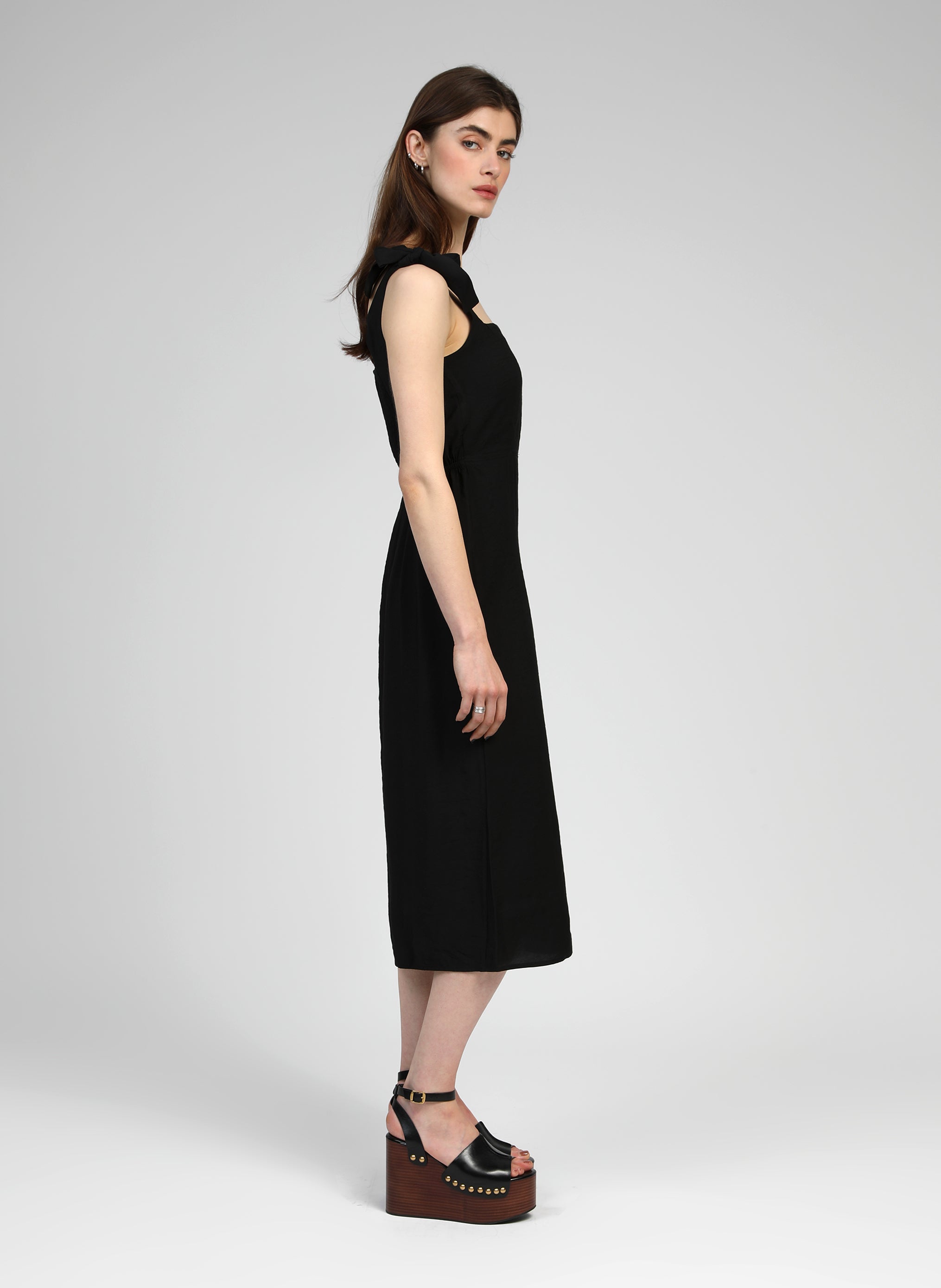 Robes ROBE MIDI MANTIA noir femme noir An'ge Robes ROBE MIDI MANTIA noir femme noir Noir
