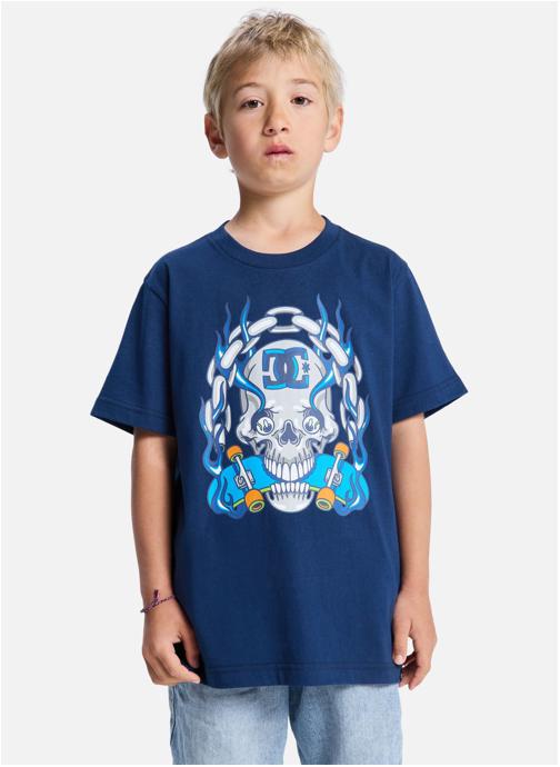 DC Shoes Tee-shirts Burning Skull garçon bleu