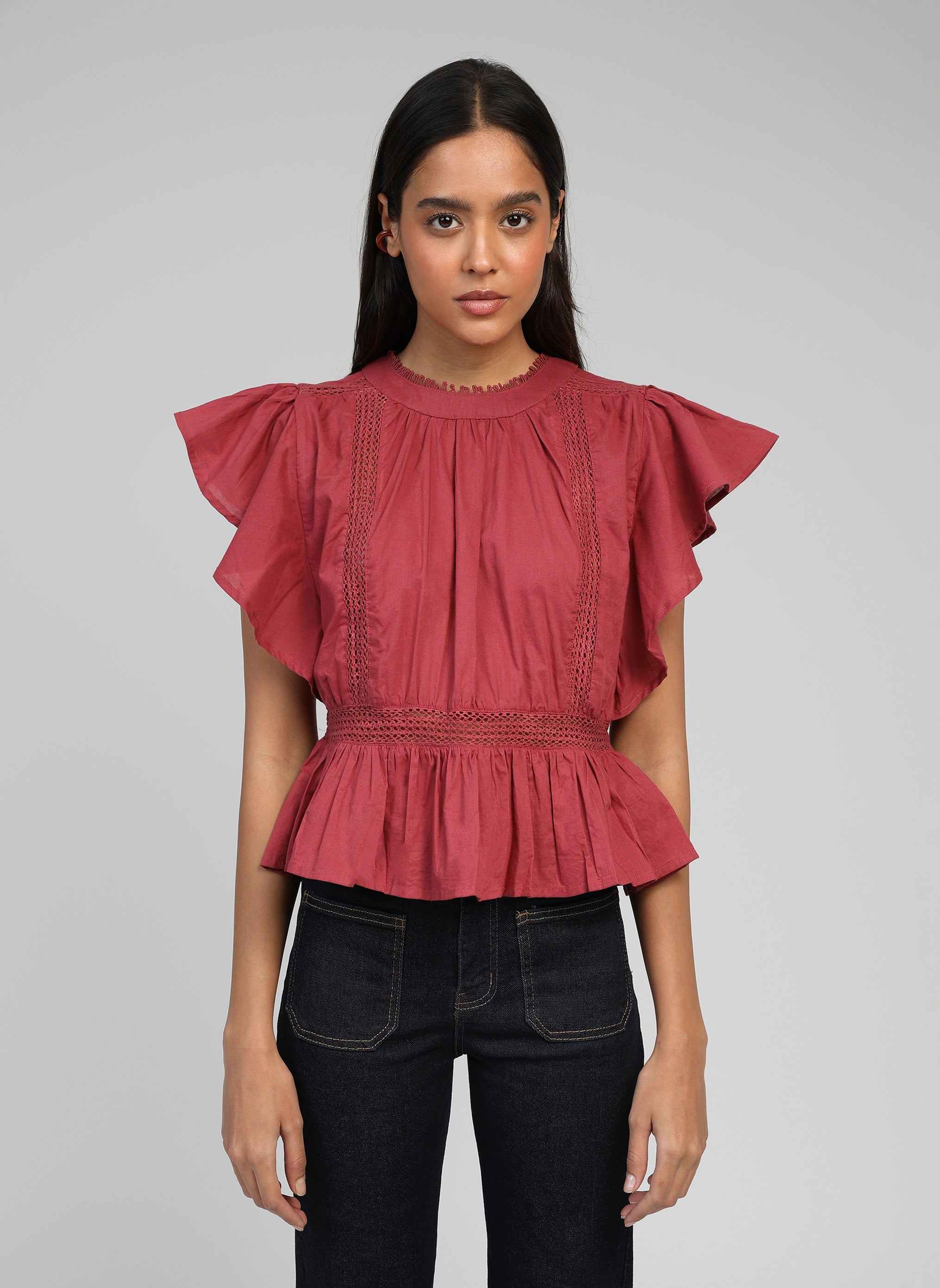 Blouses BLOUSE SALEKINA terracotta femme rouge An'ge Blouses BLOUSE SALEKINA terracotta femme rouge Rouge