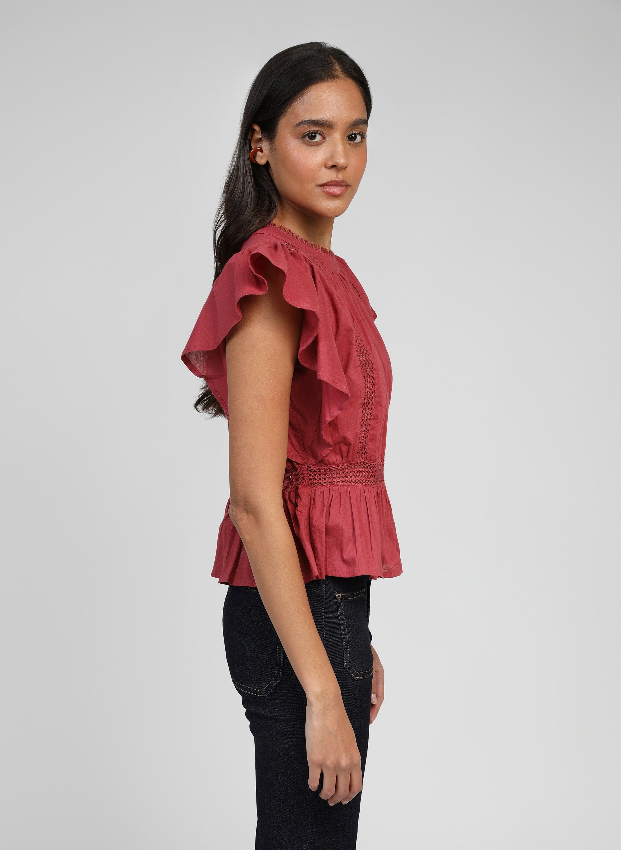Blouses BLOUSE SALEKINA terracotta femme rouge An'ge Blouses BLOUSE SALEKINA terracotta femme rouge Rouge