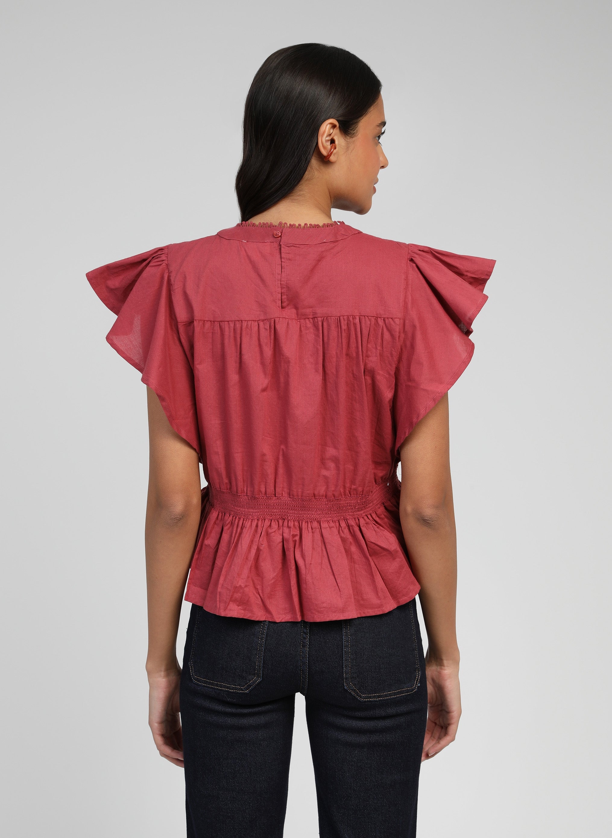 Blouses BLOUSE SALEKINA terracotta femme rouge An'ge Blouses BLOUSE SALEKINA terracotta femme rouge Rouge
