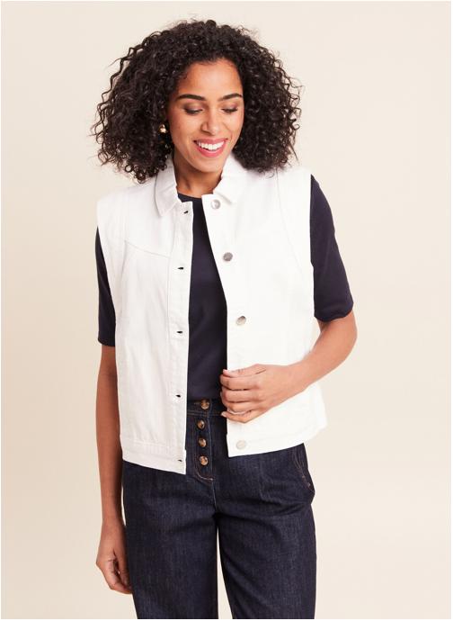 Bréal Vestes en jean VEDIMLESSUNI femme blanc