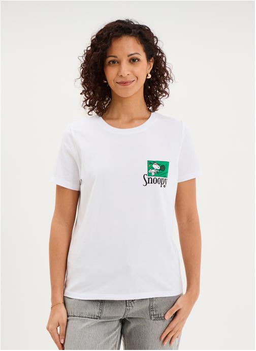 Snoopy Tee-shirts T-shirt - SHL_CORIANDRE_SNOOPY femme blanc